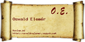 Osvald Elemér névjegykártya